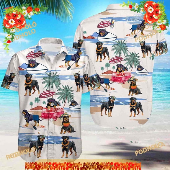 Rottweiler Button Shirt For Men Women, Rottweiler Summer Shirt,