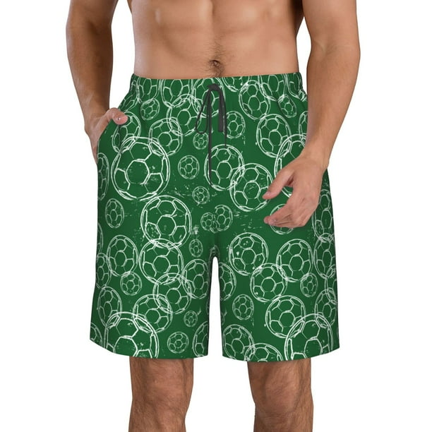 Fotbe Soccer Trajes de Baño Estampados para Hombre, Shorts de Verano de Secado Rápido, Ropa de Playa, Bañadores-X-Large