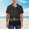 thumbnail image 2 of Fotbe Happy New Year Camisa Hawaiana para Hombre Unisex – Camisa Casual de Verano con Botones de Manga Corta de Algodón y Lino,Medium, 2 of 7
