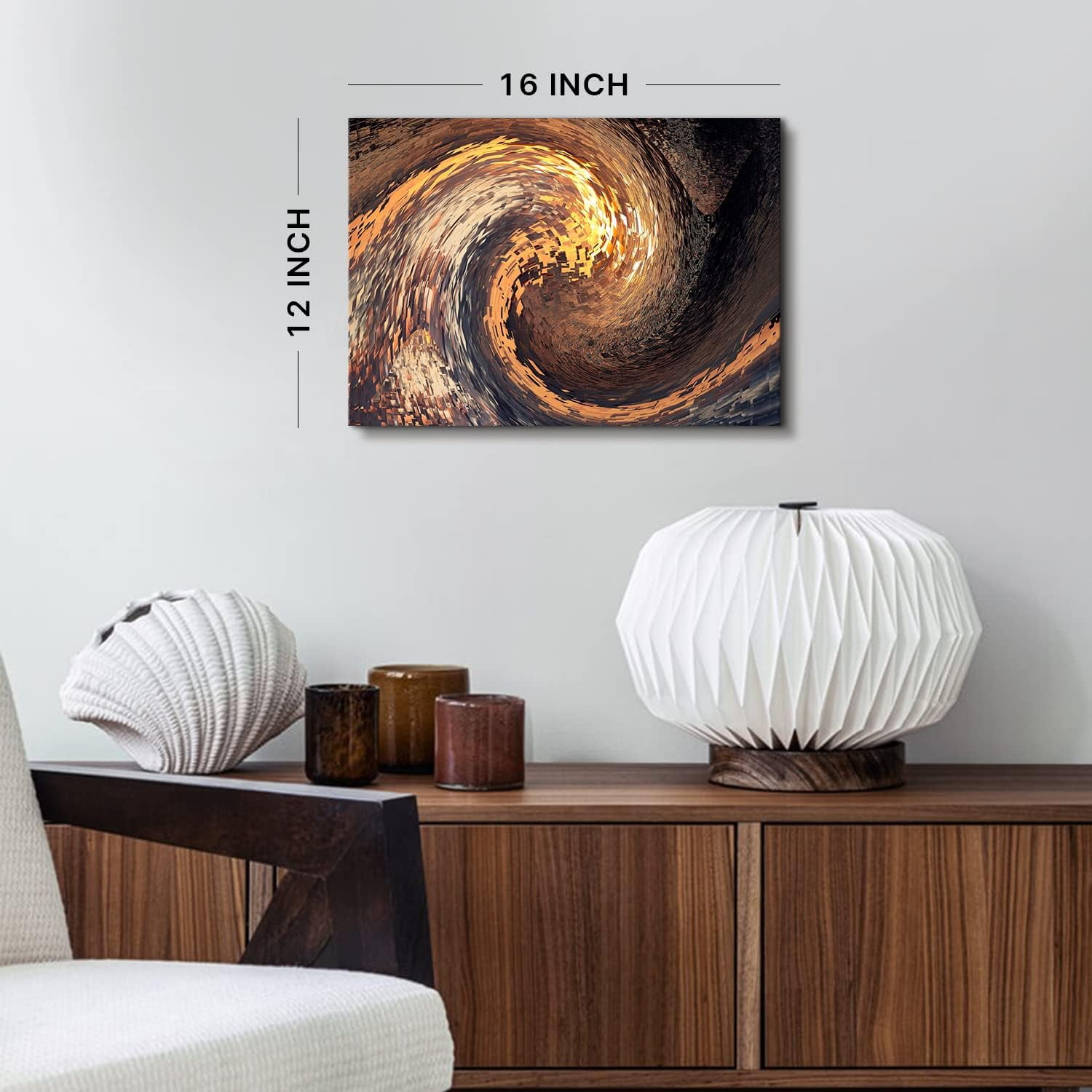 Black and Gold Wall Art Abstract Ocean Wave Wall Decor Abstract Geometric Sea Wave Canvas Prints Paintings Geometry Pictures for Bathroom Living Room 12x16\u201d Modern Artwork Home Decorations