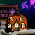 thumbnail image 4 of Halloween Table Decoration, Wooden Lighted Pumpkin House Decor Ornaments, Battery Operated Halloween Sign, Indoor Fireplace Office Kitchen Table Decoration, 9 x 9 x 2.1 in, 4 of 7