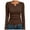 Brown, variant on felwors Womens Long Sleeve Shirts 2025 Henley Casual Fall Outfits Fitted Tops Ribbed Fashion Basic Tees Brown, XXL