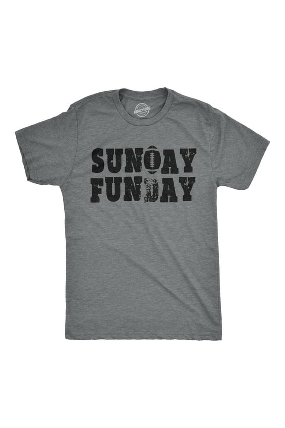 Mens Sunday Funday Vintage Football Sports Weekend Partying T shirt Graphic Tees