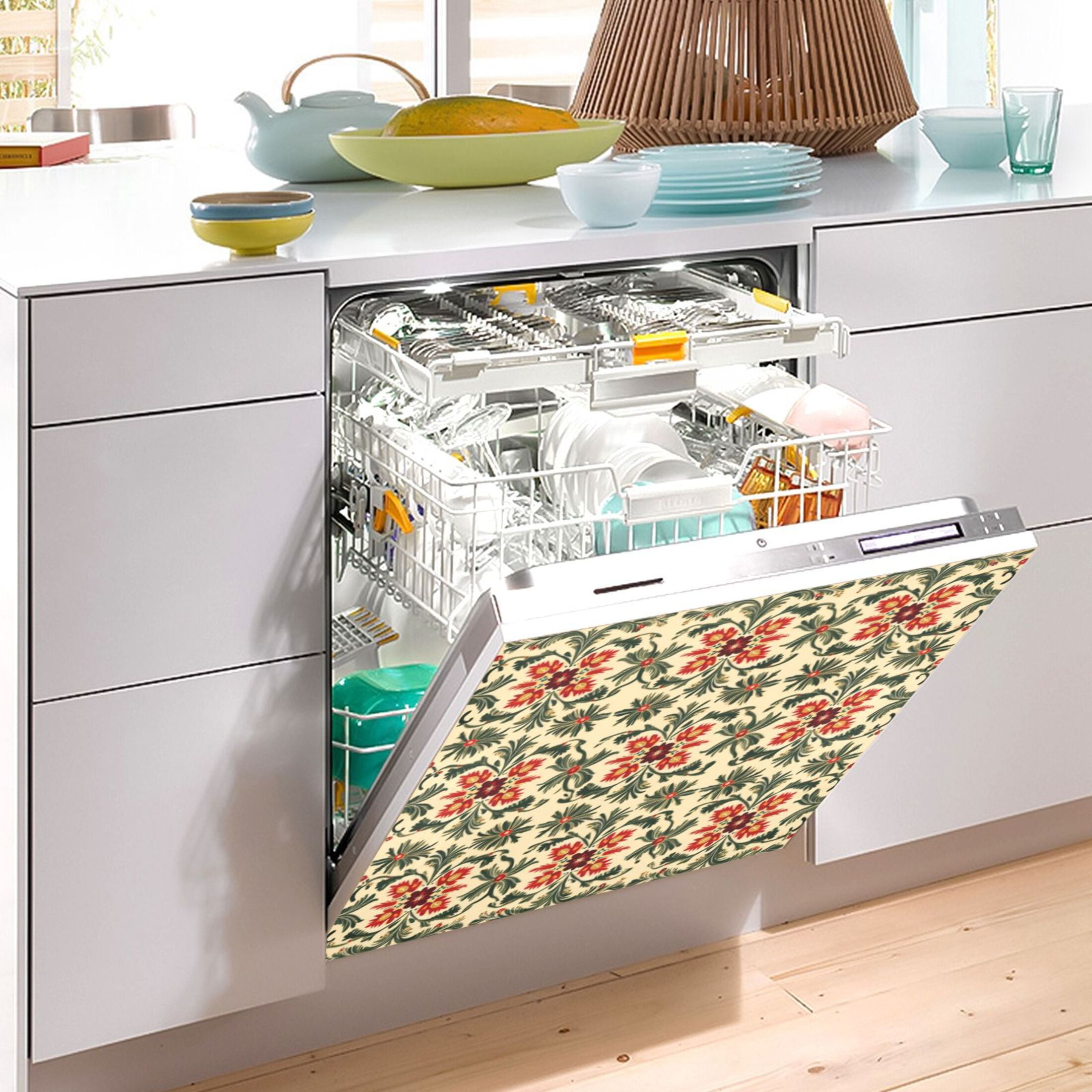 Dishwasher Magnetic Sticker 23x26 Inch Refrigerator Magnetic Sticker Washing Machine Magnetic Sticker Kitchen Panel Magnetic Sticker Home Decor Christmas Style Snowflakes