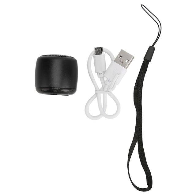 Mini altavoz Bluetooth con subwoofer potente, recargable por USB, altavoz inalámbrico portátil de metal para teléfono, tableta y PC, color negro