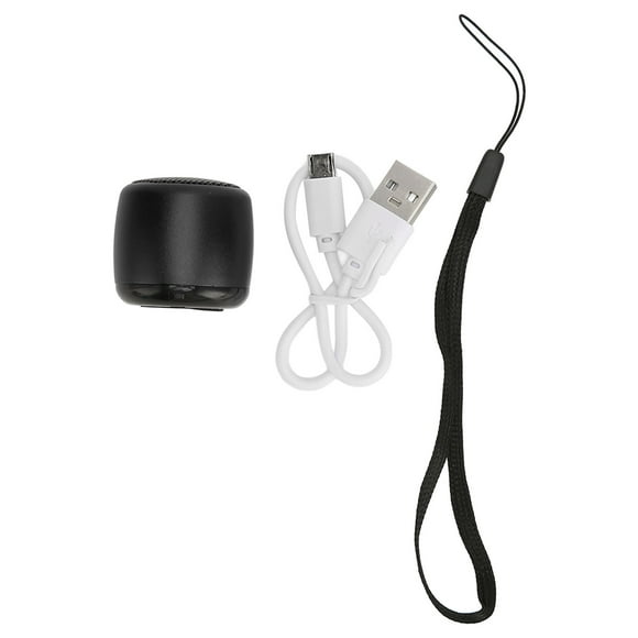 Mini altavoz Bluetooth con subwoofer potente, recargable por USB, altavoz inalámbrico portátil de metal para teléfono, tableta y PC, color negro