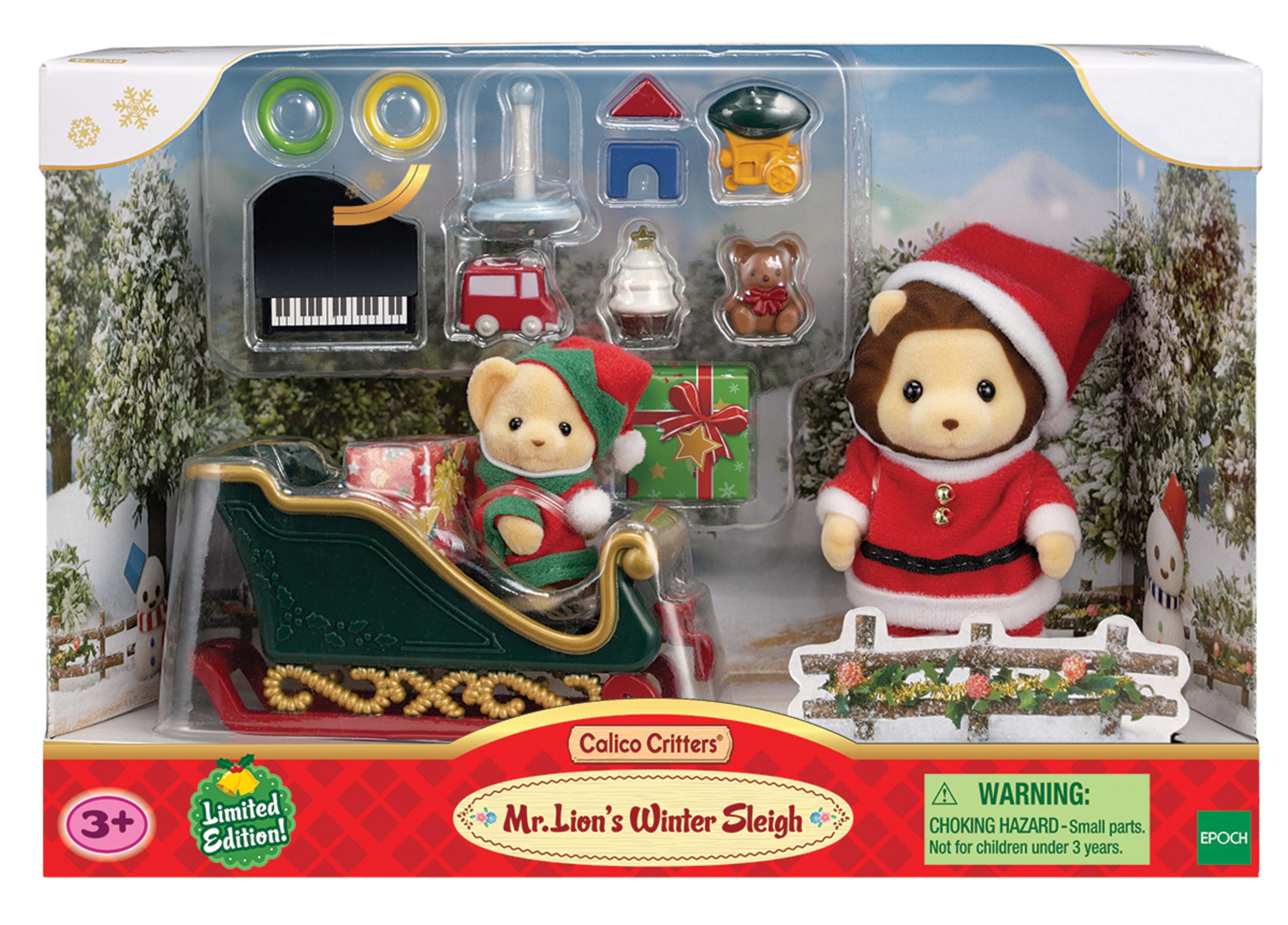 シルバニアファミリー　 Mr.Lion’s Winter Sleigh Calico Critters Mr. Lion's Winter Sleigh, Limited Edition Set with