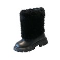 thumbnail image 3 of Willtoo Girls Mid Calf Boots Winter Round Toe Slip On Fuzzy Snow Boots Fashion Casual Cold Weather Walking Shoes for Daily Wear, 3 of 6