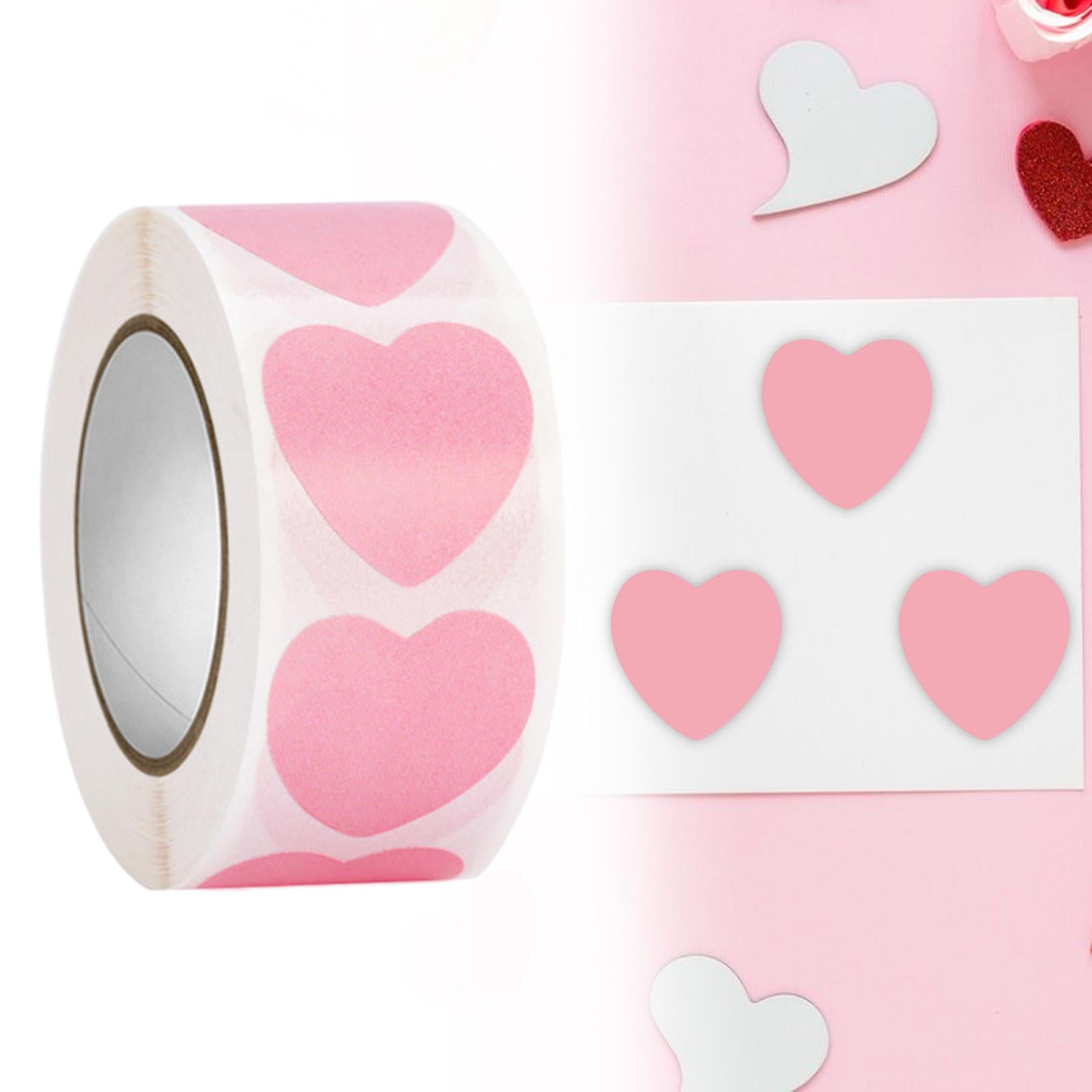 Milageto 5x500pcs Labels Pink Heart Stickers Heart Shape Paper Labels for Valentine's Day Wedding Anniversaries Invitation Envelopes 6 Pcs