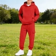 thumbnail image 2 of Qopobobo Toddler Clothes Boys Clothes Long Sleeve Hoodie Sweatshirt & Pant 2pcs Fall Outfits 5T 6T(Red, 5-6 Years), 2 of 6