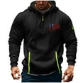 thumbnail image 3 of Xdegoge Mens Tactical Cargo Hoodie Athletic Work Hooded Sweatshirt Pullover Lightweight Hiking Hoodies with Zipper Pockets Fall Winter Warm Graphic Oversized Sweatshirts Y2K Streetwear Ropa De Hombre, 3 of 3