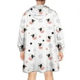 thumbnail image 2 of Wearable Oversized Blanket,White Cow Cow Head Pattern Wearable Blanket Hoodie for Adults,Cozy Hooded Blankets with Super Pockets,Super Warm Fuzzy Pullover for Women & Men, 2 of 6