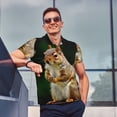 thumbnail image 4 of Honeii Squirrels Eating Peanuts On The Tree Print Polo Shirt, A Classic Short-Sleeved, Button-Down Golf Shirt for Men,Mens Polo Shirts Short Sleeve-Medium, 4 of 6