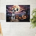 thumbnail image 2 of Spooky Halloween Night Witch Dalmatian Glowing Pumpkins Horizontal Matte Canvas Poster Dog Lover Wall Art Home Decor - 12015, 2 of 5