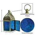 thumbnail image 5 of In the Breeze 9201 — Blue Mini Square Tealight Lantern — Moroccan-Style Boho Chic Tealight Glass and Metal Tabletop Lantern, 5 of 6