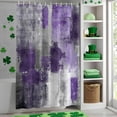 thumbnail image 4 of Shower Curtain, Abstract Purple Grey Smear Graffiti Waterproof Shower Curtain Set with Hooks for Bathroom Showers,Stalls and Bathtubs,60x72In Oil Painting Art, 4 of 9