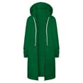thumbnail image 6 of LYXSSBYX Womens Winter Jackets with Hood Women's Long Hoodie, Women's Winter Sweater Mid Length Plus Size Loose Zip Sweatshirt, 6 of 9