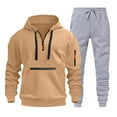 thumbnail image 2 of YHAJDS Men's Winter Casual Set,Men Hoodie Sets 2 Piece Hoodie Sets For Men Hoodie And Jogger Sets Long Sleeve 1PC Hoodie Sweatshirt And 1PC Jogger Pants Set Sports Wear For Fall Winter, 2 of 3