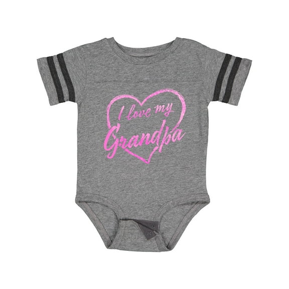Inktastic I Love My Grandpa in Pink Chalk Heart Boys or Girls Baby Bodysuit