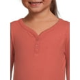 thumbnail image 4 of Garanimals Toddler Girls Long Sleeve Henley, Sizes 12 Months - 5T, 4 of 5