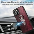 thumbnail image 4 of SaniMore Case for iPhone 14 6.1" 2022, Python Pattern Skin Lens All-inclusive 360 Degree Ratating Kickstand Anti-scratch Slim Lightweight Wireless Charging Fashion Luxury Shell For iPhone 14, Red, 4 of 11
