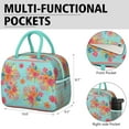 thumbnail image 6 of Lunch Bag Lunch Box for Women Reusable Insulated Lunch Cooler Bags,Large Capacity for Work Travel Picnic,Water-Resistant Pioneer Colorful Floral Lunch Tote Bag Gifts for Woman Mom Greenish-blue, 6 of 6