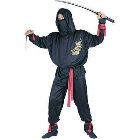 Ninja Fighter Adult Halloween Costume, Size: Up to 200 lbs - One Size