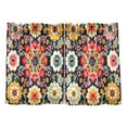 thumbnail image 7 of Yayeee Kitchen Curtains Tier Pair Light Filtering 27"x24" Rod Pocket Short Cafe Window Panel, Colorful Floral Pattern, 7 of 7