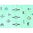thumbnail image 1 of Ahgly Company Machine Washable Indoor Rectangle Solid Turquoise Blue Modern Area Rugs, 4' x 6', 1 of 4