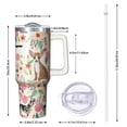 thumbnail image 2 of OBREWU Chihuahua Dog and Flower Tumbler with Handle and Lid,Chihuahua Dog and Flower 40oz Double Wall Vacuum Insulated Tumbler,Cups Gift for Women and Men, 2 of 7