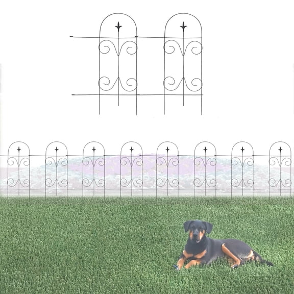 Glamos Wire 32 in Finial Border Fence. 2x  8ft sections 16ft total 2 Pack