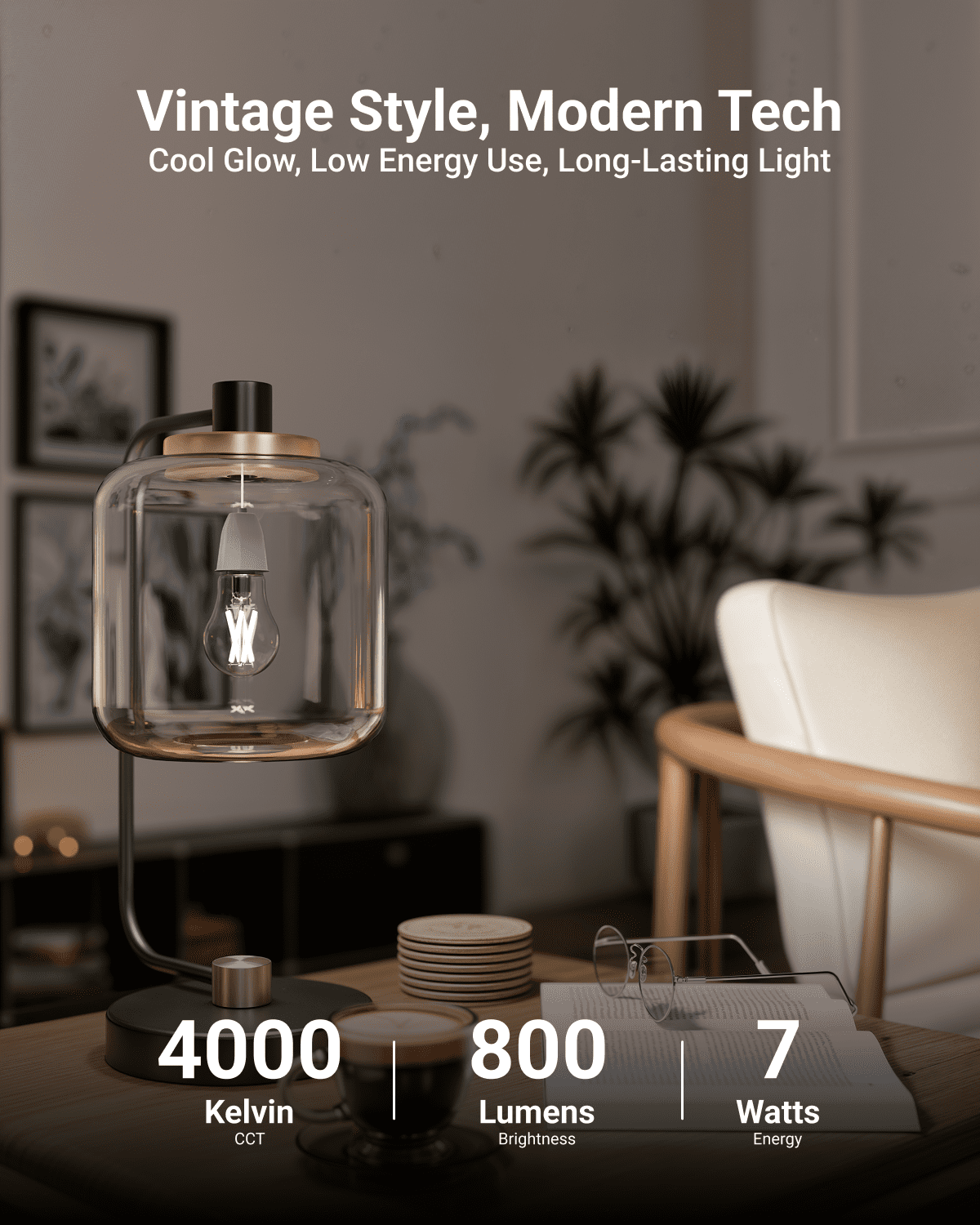 Sunco 12 Pack LED Light Bulbs A15, 7W=60W, 4000K Cool White, 800 LM, Dimmable Decorative Edison Vintage Bulbs, Indoor Outdoor, E26 Medium Base