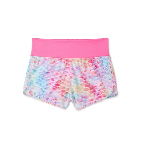 Wonder Nation Girls Mermaid Swim Boardshorts, Sizes 4-18 & Plus