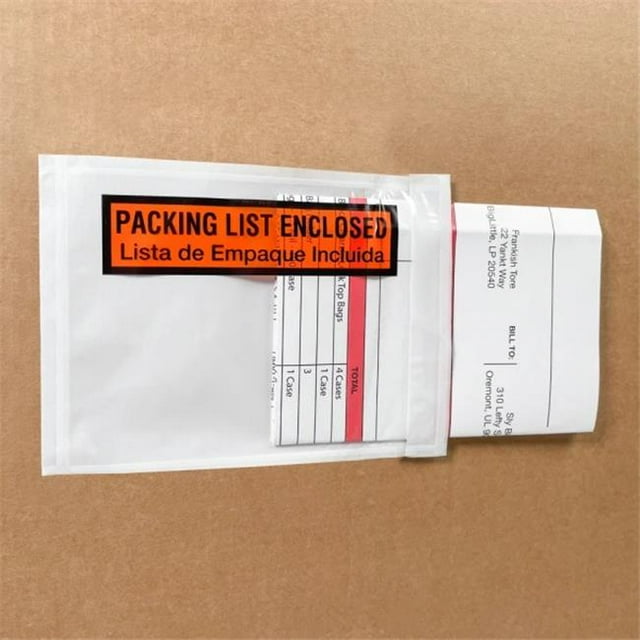 International Plastics PL-HPSP-406 4.5 x 6 in. English & Spanish Packing List Envelope - Pack of 1000