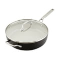 thumbnail image 2 of KitchenAid Hard Anodized Ceramic Nonstick Sauté Pan with Lid, 5-Quart, Pistachio, 2 of 11