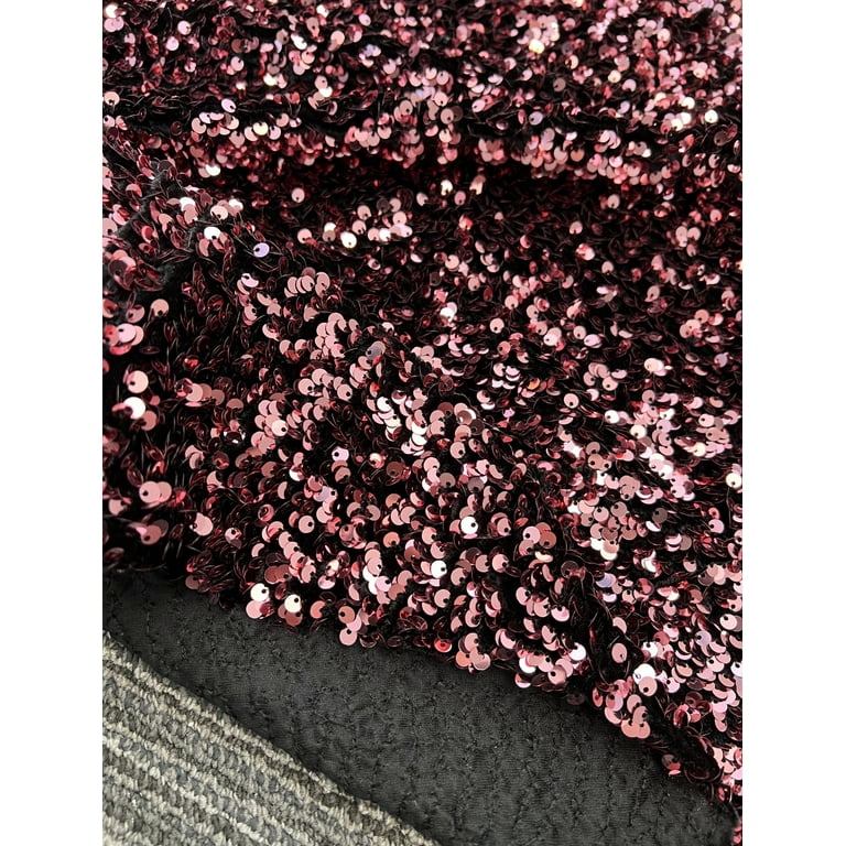 Stretch Velvet Fabric, Maroon- 150cm