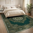 thumbnail image 3 of ODIKA 8'x10' Washable Area Rug Non-Slip Chair-Friendly Mat Graphic Seal Men Laurel Border Statement Funky Bathroom Designer for Dining Room, Large Office, Lounge, 3 of 7