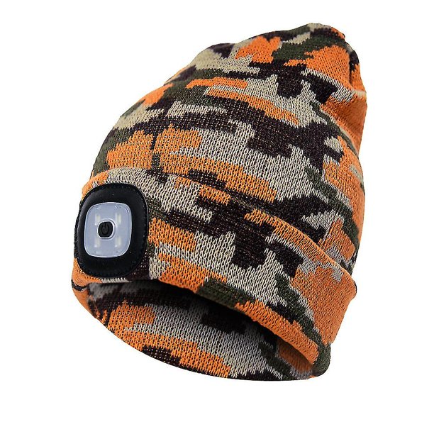 Gorro iluminado con luz LED unisex actualizado, luz LED para sombrero de invierno con brillo ajustable recargable