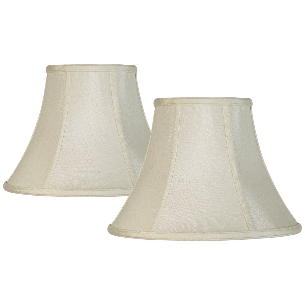 Set of 2 Creme Bell Small Lamp Shades 6" Top x 12" Bottom x 9" High (Spider) Replacement with