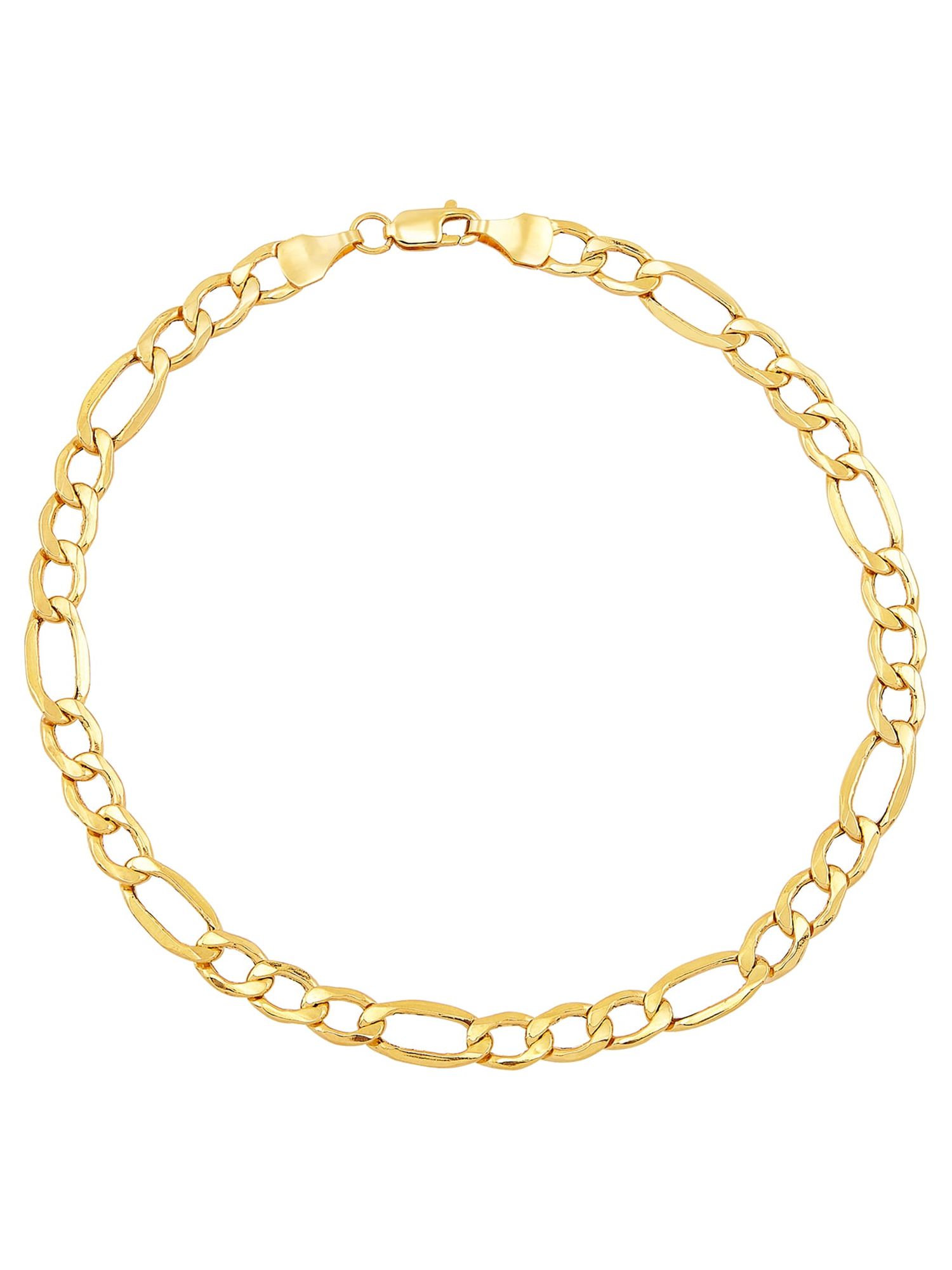 Brilliance Fine Jewelry 10K Yellow Gold 5.45MM Hollow Figaro Bracelet, 8.5"