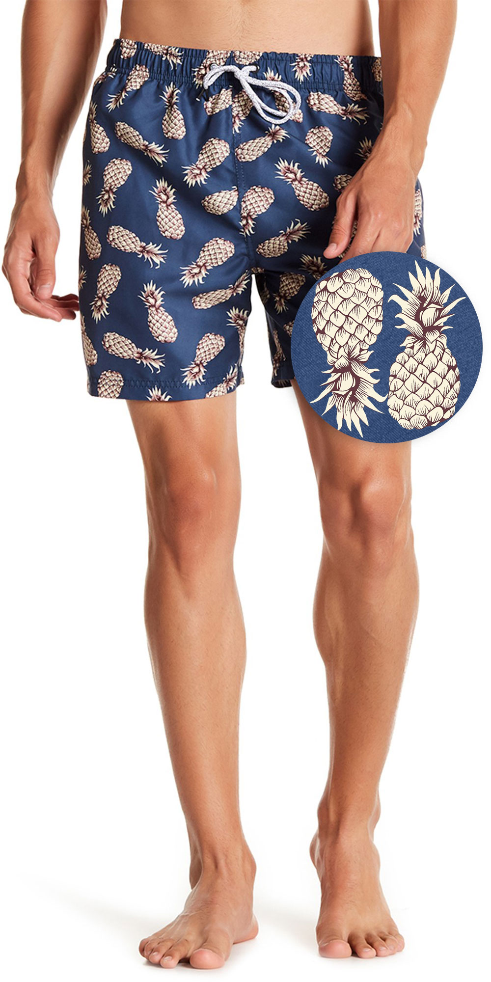 mens pineapple bathing suit
