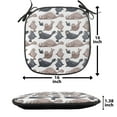 thumbnail image 5 of Sea Animals Chair Seating Cushion Set of 4, Seals Illustration Sea Lion Exotic Tropical Comic Graphic Wild Ocean, Seat Pads for Office with Anti-slip Backing, 16"x16", Cadet Blue Mauve, by Ambesonne, 5 of 7