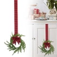 thumbnail image 2 of 11.8 Inch Mini Artificial Christmas Cabinet Wreath,Small Winter Wreath with Wine Red Ribbon Bow,Farmhouse Hanging Wreath for Kitchen Window Door,Xmas Holiday Indoor Outdoor Home Party Wall Decor, 2 of 9
