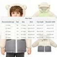 thumbnail image 3 of Parkas de manga larga, ropa de invierno para niños y niñas, chaqueta de plumón de terciopelo grueso para niños, chaqueta corta con capucha y bloques de color, tops de algodón para niños, 3 of 9