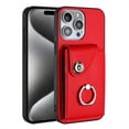 thumbnail image 7 of ELEHOLD for iPhone 11 Wallet Case PU Leather Organ Card Slots Holders Magnetic Button Finger Ring Holder Stand Shockproof Full Protective Case,red, 7 of 7