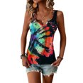 thumbnail image 1 of Camiseta sin mangas con cuello en V para mujer, hermoso Tie Dye, chaleco sin mangas de verano para uso diario, 1 of 6