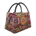 thumbnail image 2 of Bolsa de almuerzo con aislamiento térmico huichol mexicano para mujer, bolsa de almuerzo portátil para picnic al aire libre, caja de comida multifunción, 2 of 5