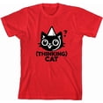 thumbnail image 3 of Thinking Cat Youth Red Crew Neck Short Sleeve Tee-XS, 3 of 4