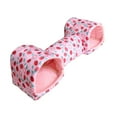 thumbnail image 5 of Dualoai Hamster Tunnel Bed Hideout Washable Cage Accessories Guinea Pigs Tunnel Hide Toy pink strawberry, 5 of 9