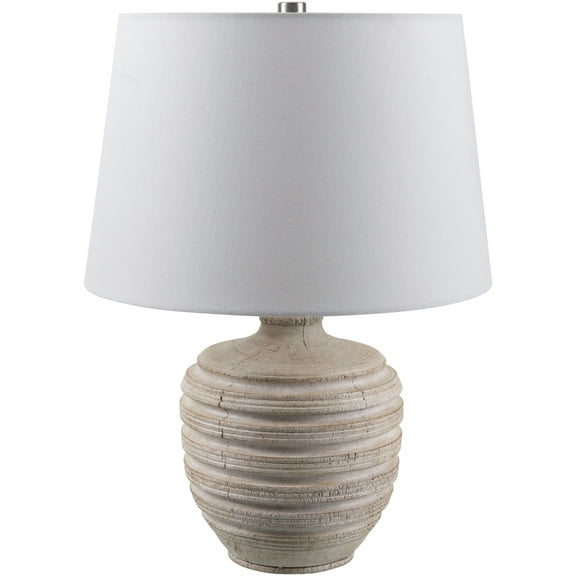 Livabliss Mindra Traditional Accent Table Lamp, 20-inch, Brown with White Shade